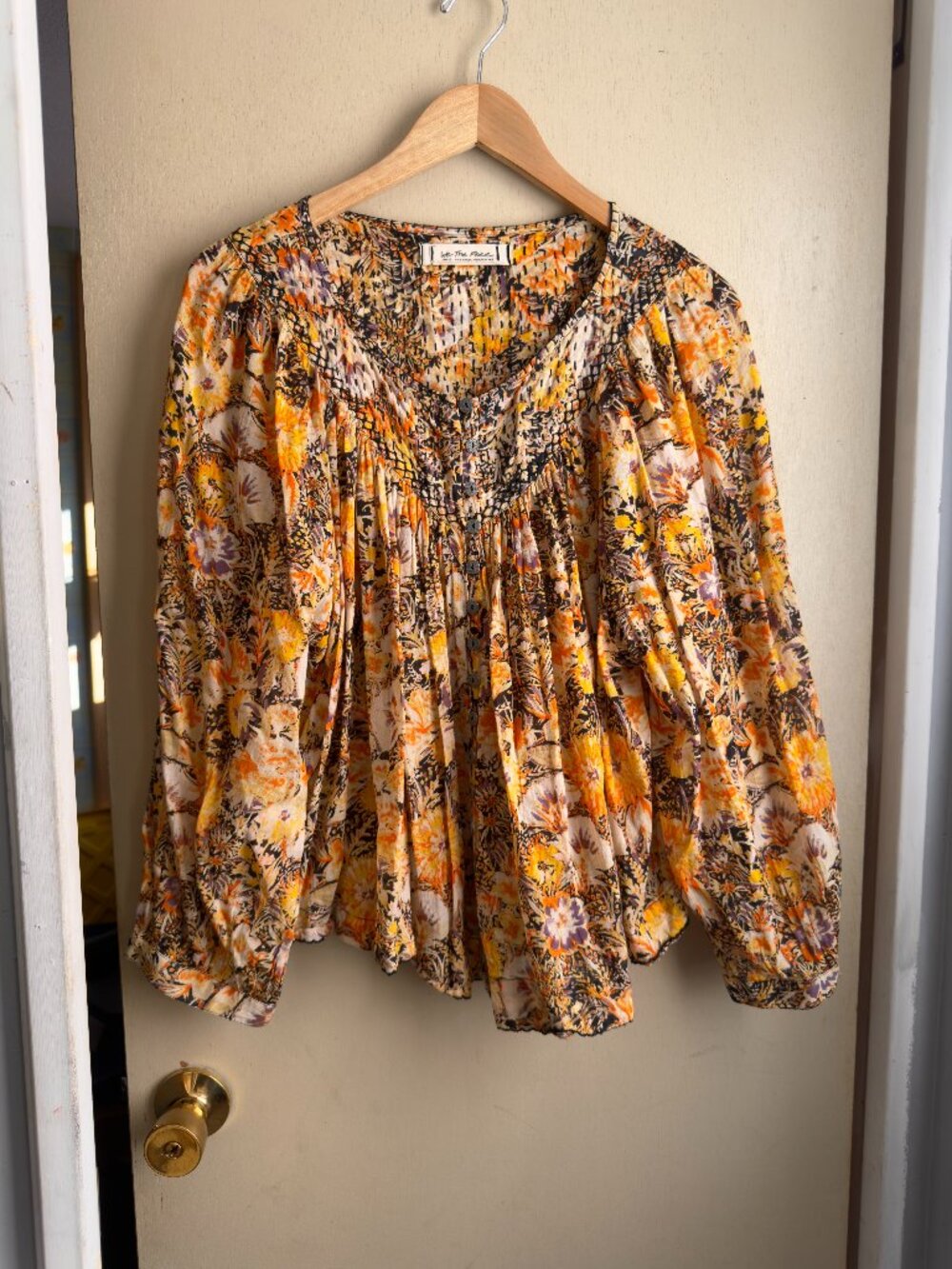 Free People We The Free Cool Meadow Peasant Blouse Women's Small